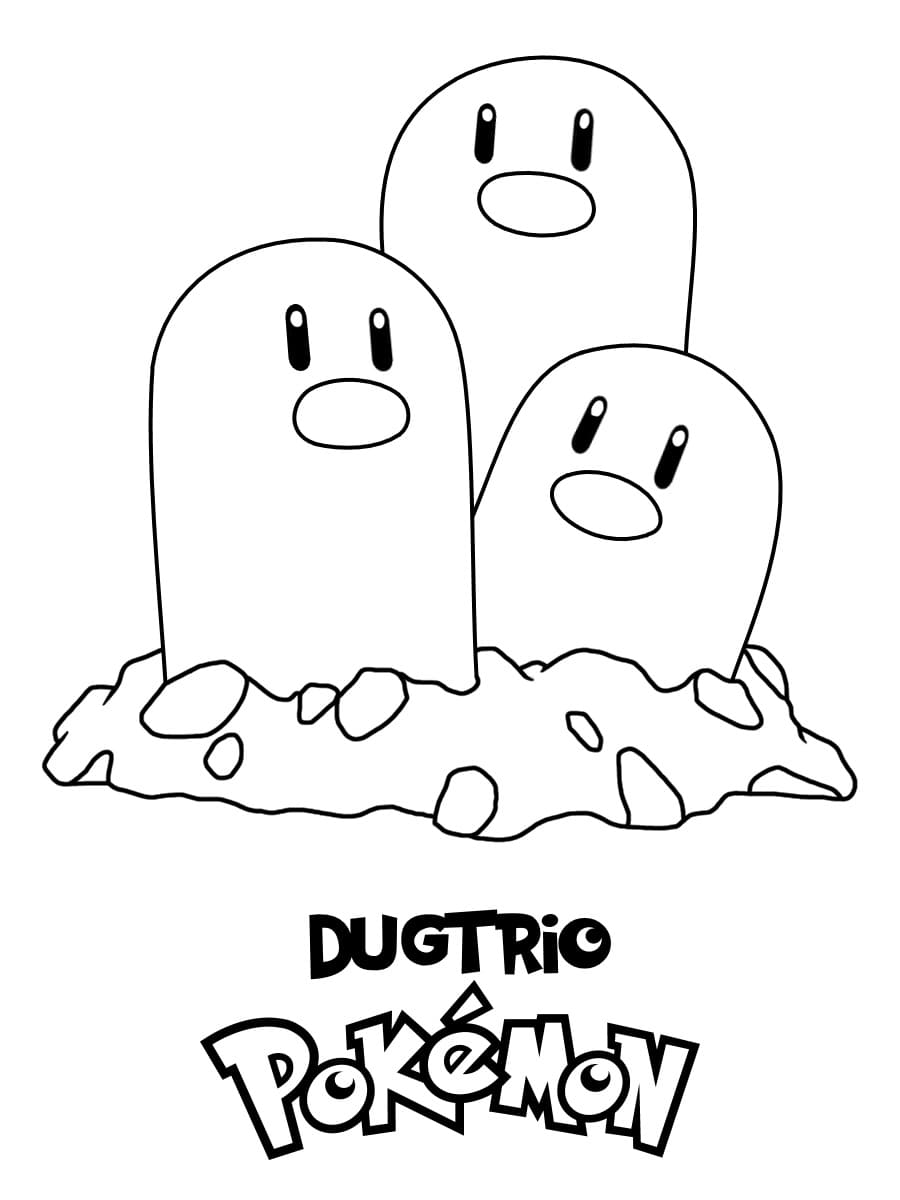 Dugtrio Pokemon Boyama Sayfası