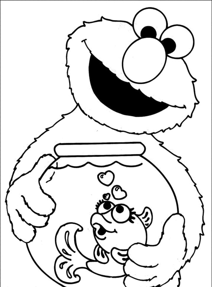 Elmo Yazdırılabilir Görüntü Boyama Sayfası