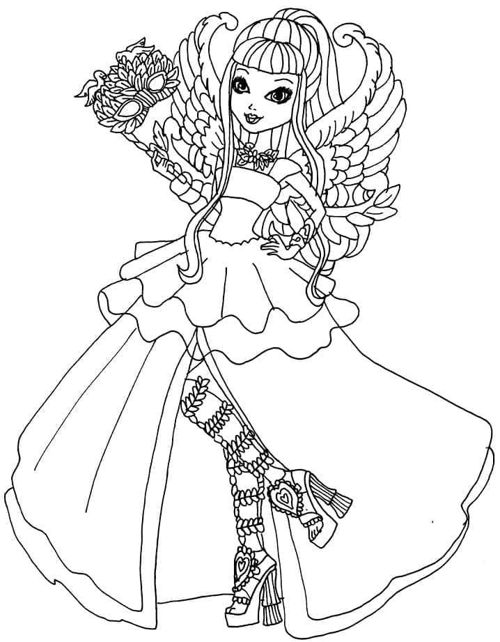Ever After High çocuklar için yazdırılabilir Boyama Sayfası