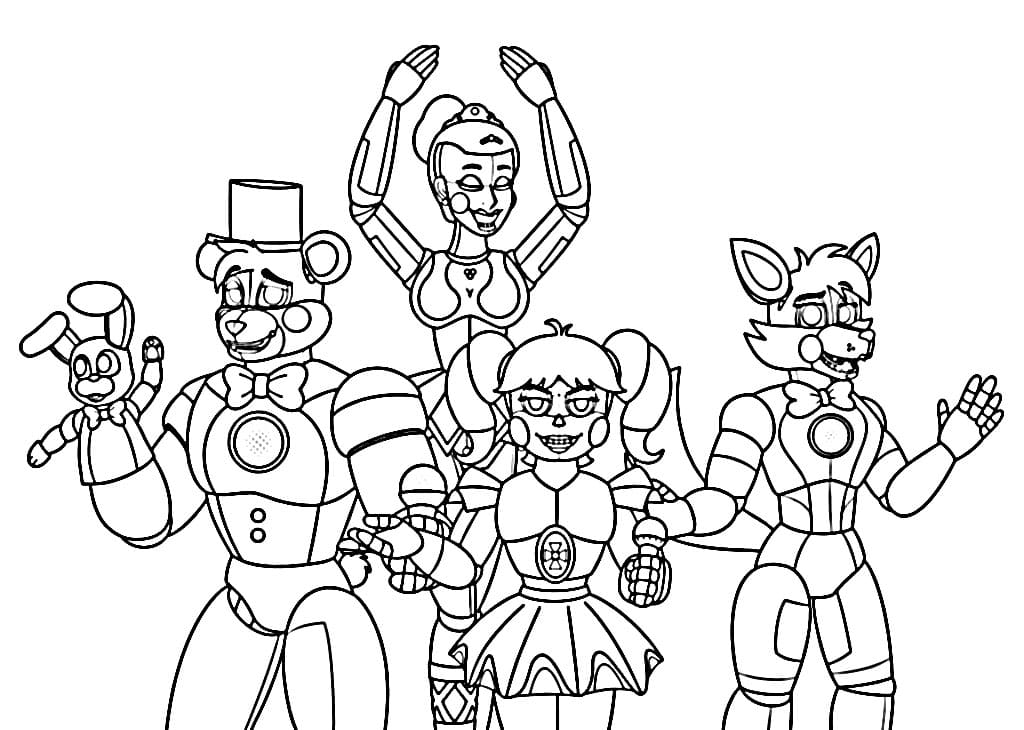 FNAF Çocuklar İçin Ücretsiz Boyama Sayfası