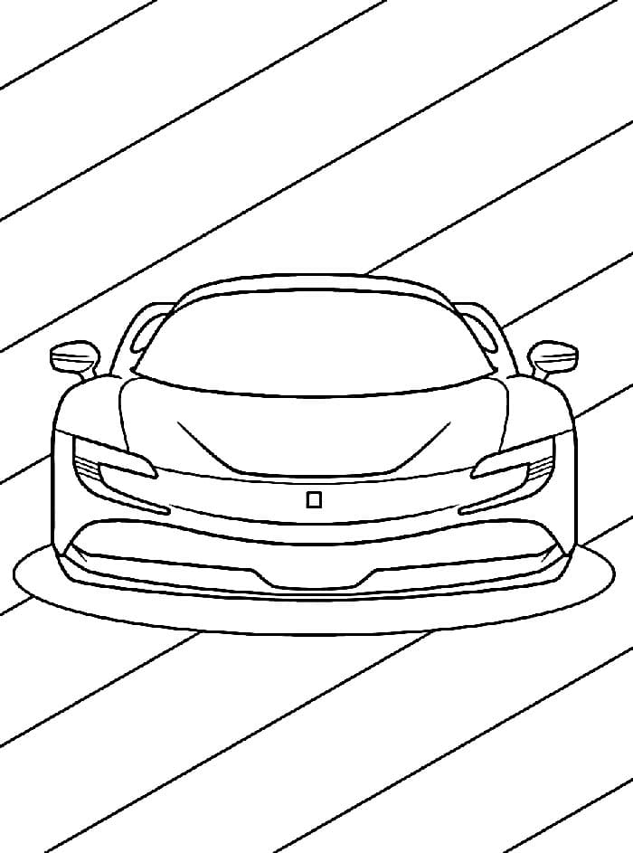 Ferrari Basılabilir Boyama Sayfası