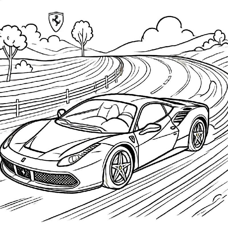 Ferrari Otomobili Bedava Olarak Boyama Sayfası