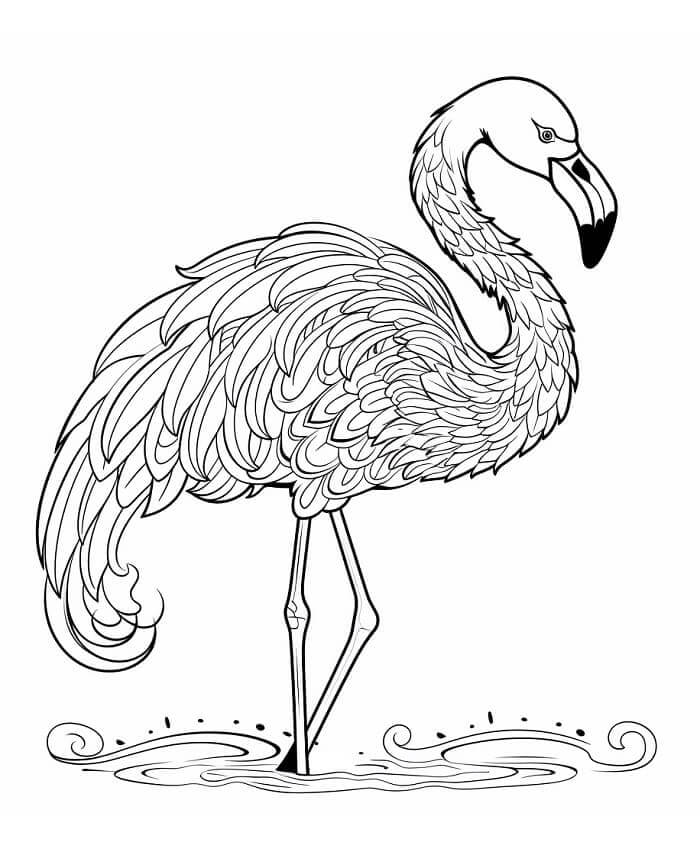 Flamingo yazdırılır görsel Boyama Sayfası