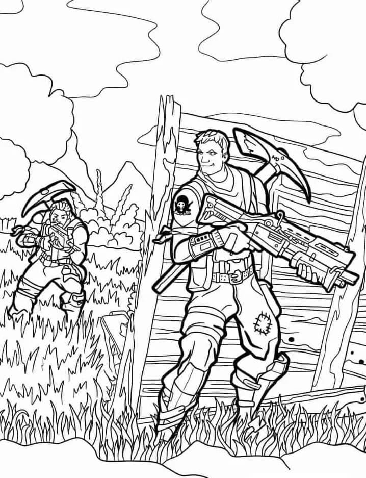 Fortnite Yazdırılır Resim Boyama Sayfası