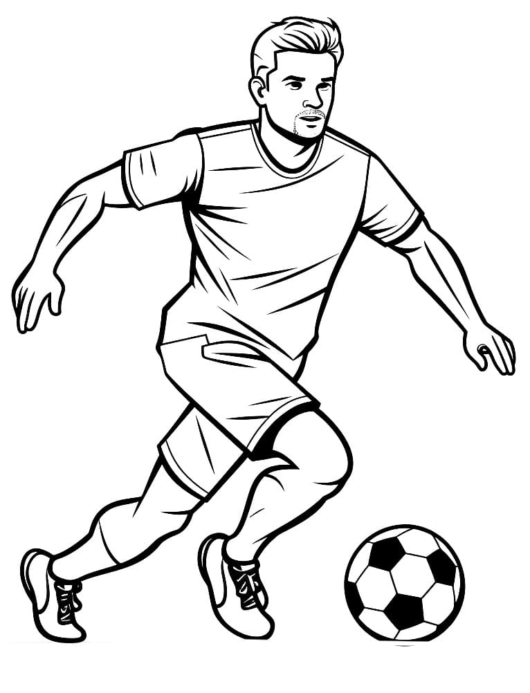 Futbol Yazdırılabilir Boyama Sayfası
