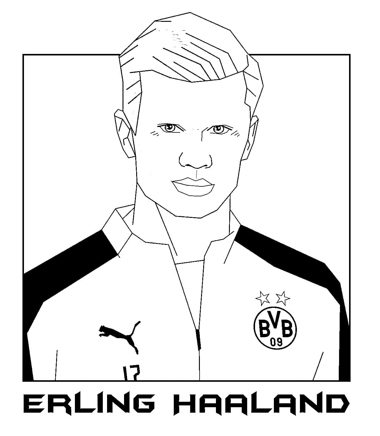 Futbolcu Erling Haaland Boyama Sayfası