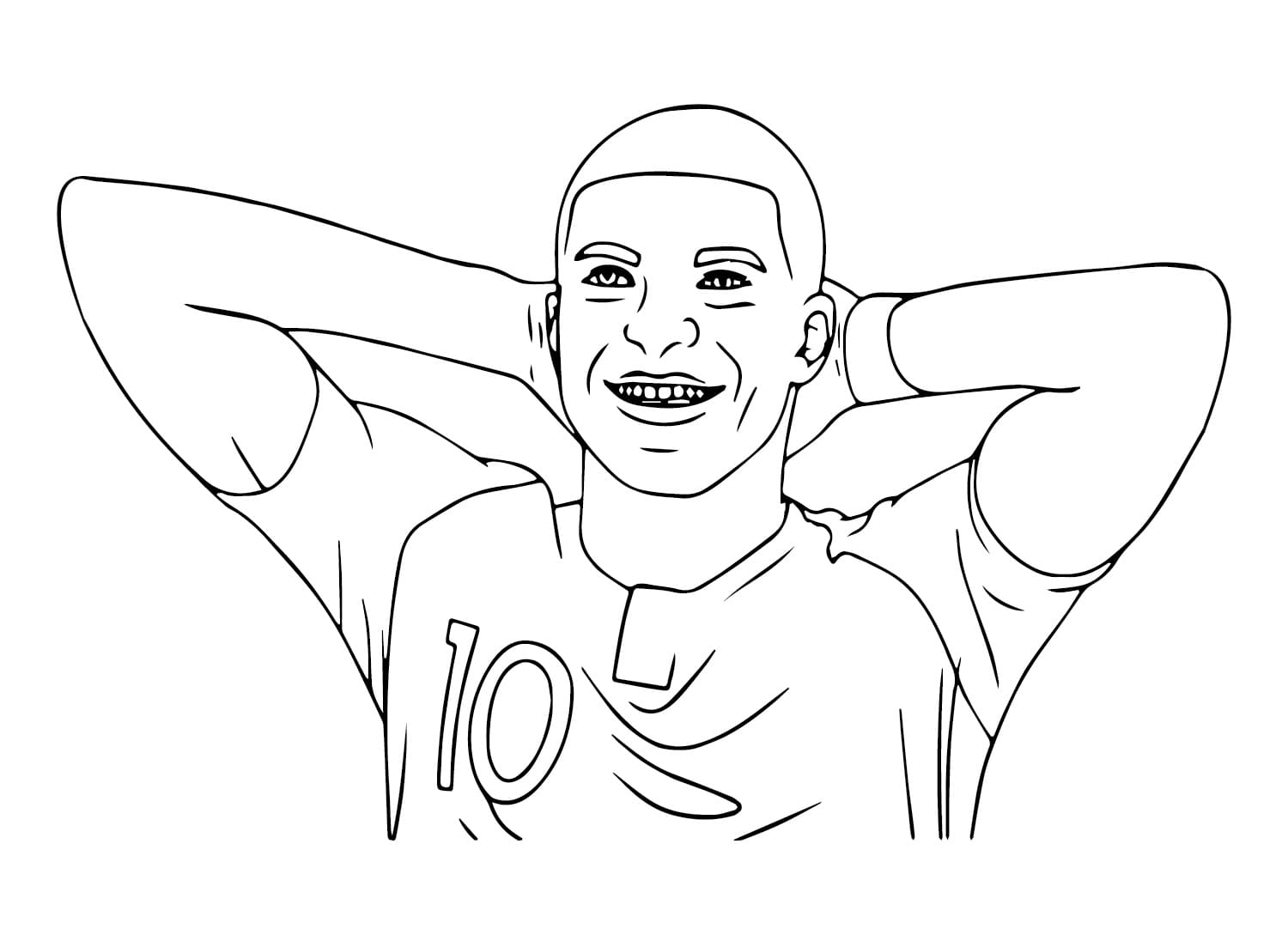Futbolcu Mbappe Boyama Sayfası