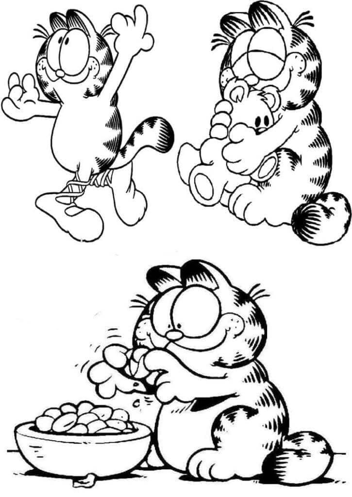 Garfield Yazdırılabilir Görsel Boyama Sayfası