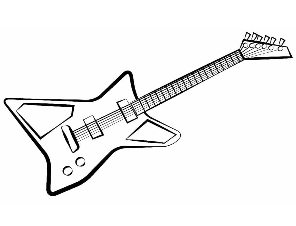 Gitar yazdırılabilir resim Boyama Sayfası