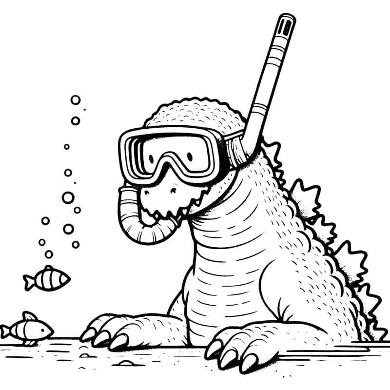 Godzilla Baskı Görseli Boyama Sayfası