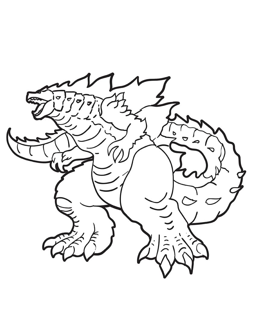 Godzilla Çizim Görseli Boyama Sayfası