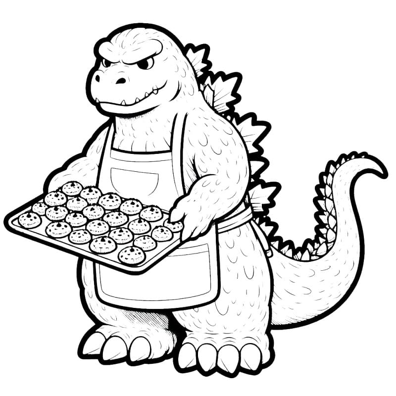 Godzilla Çizimi Bedava Boyama Sayfası