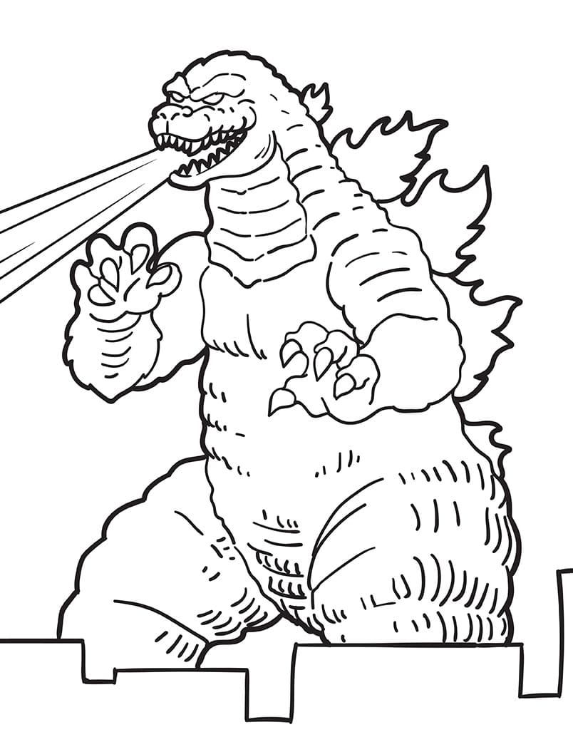 Godzilla Çocuklar İçin Boyama Sayfası