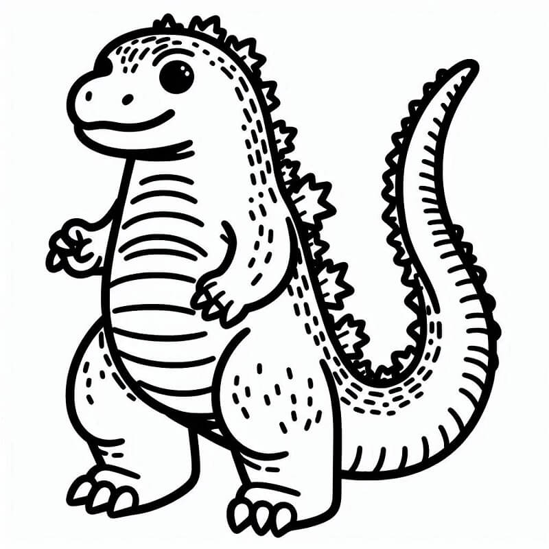 Godzilla Çocuklara Uygun Boyama Sayfası
