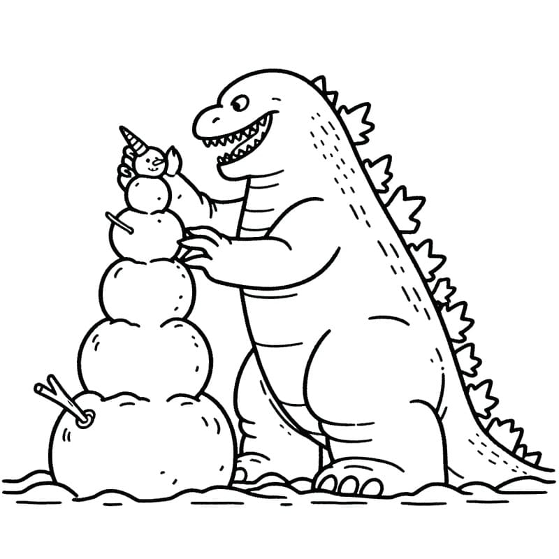 Godzilla Resmi Ücretsiz Boyama Sayfası