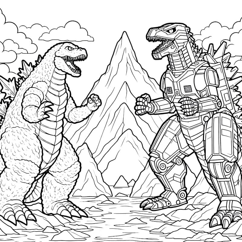 Godzilla Ücretsiz Çizimi Boyama Sayfası