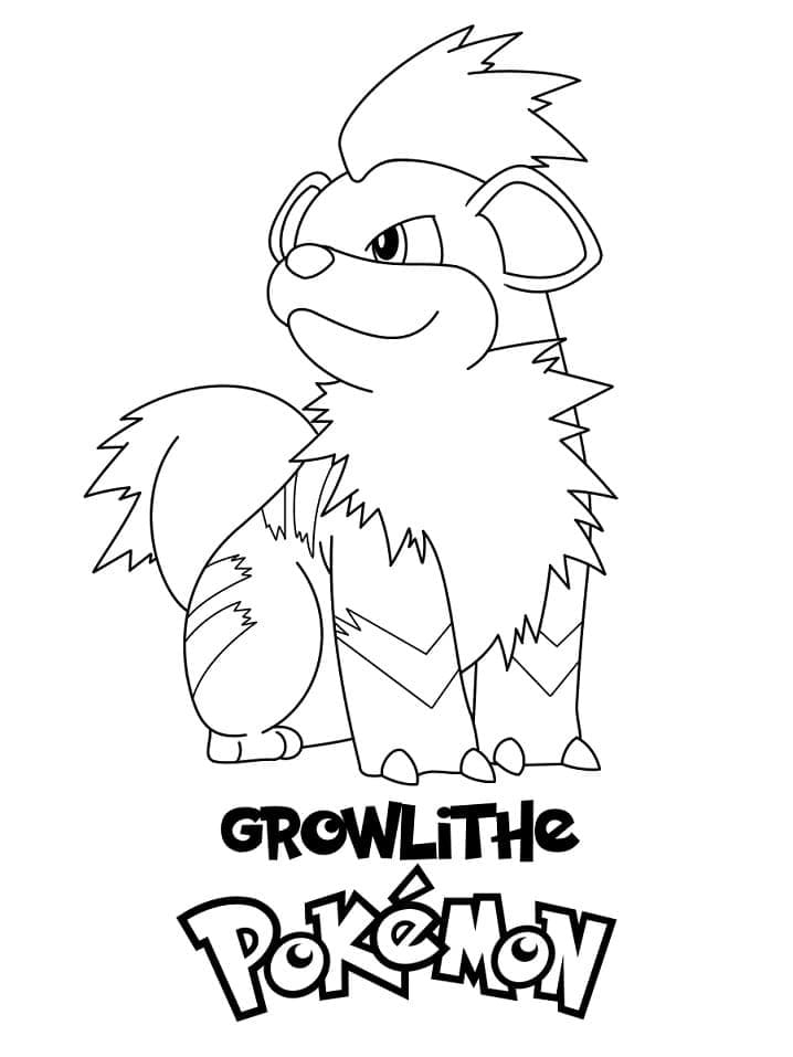 Growlithe Pokemon Boyama Sayfası