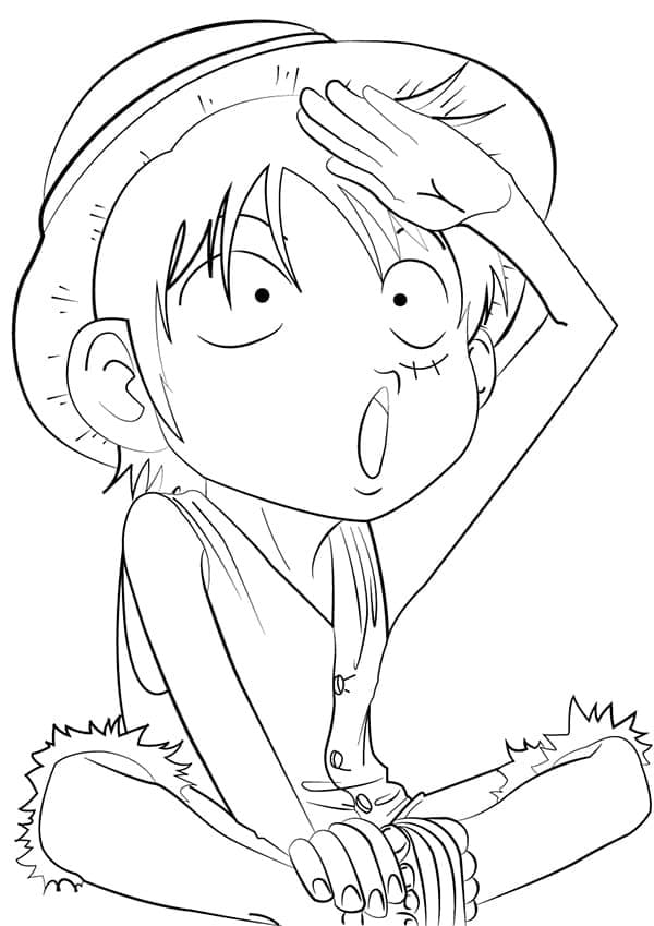 Güçlü Luffy Boyama Sayfası