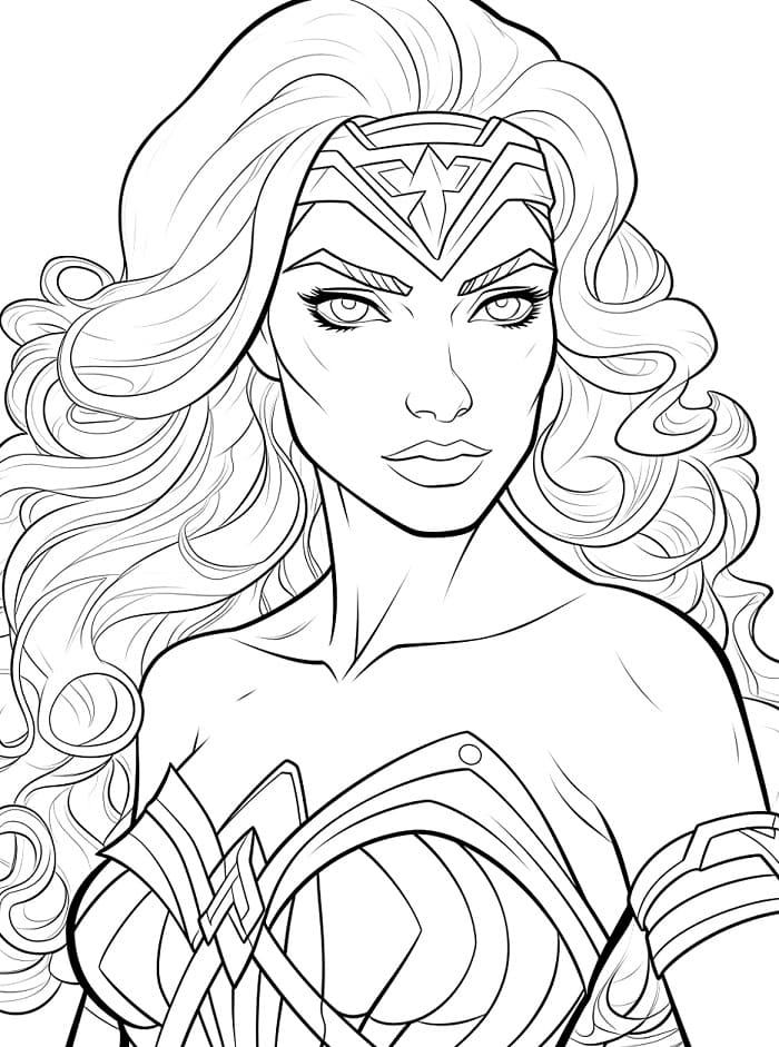 Güçlü Wonder Woman Boyama Sayfası