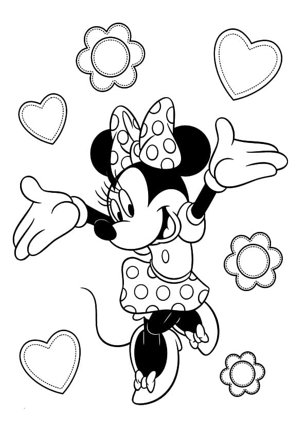 Gülümseyen Minnie Boyama Sayfası