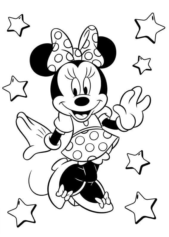Güzel Minnie Mouse Boyama Sayfası