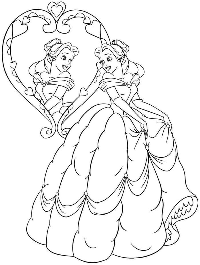 Güzel ve Çirkin Disney Boyama Sayfası
