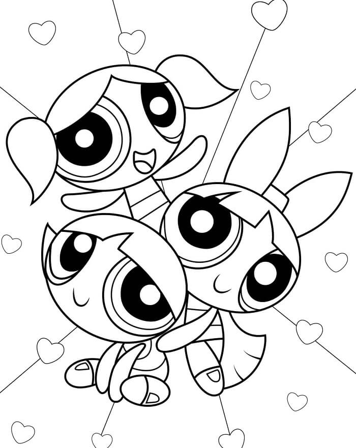 Hareketli Powerpuff Girls Boyama Sayfası