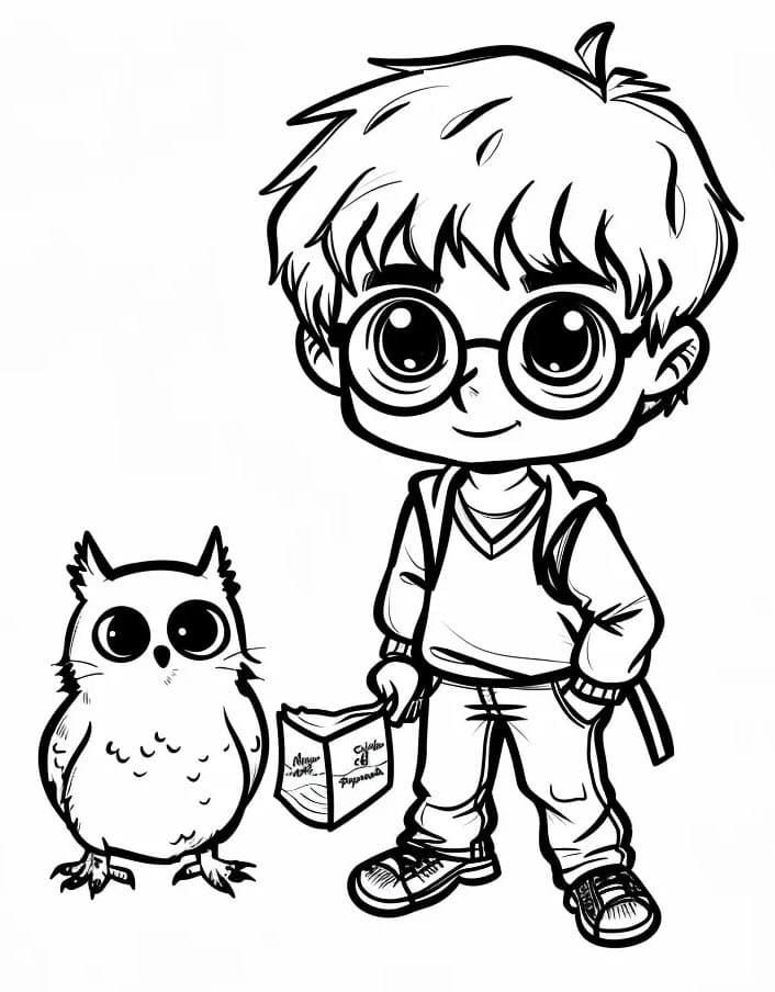 Harry Potter Çizimi Bedava Boyama Sayfası