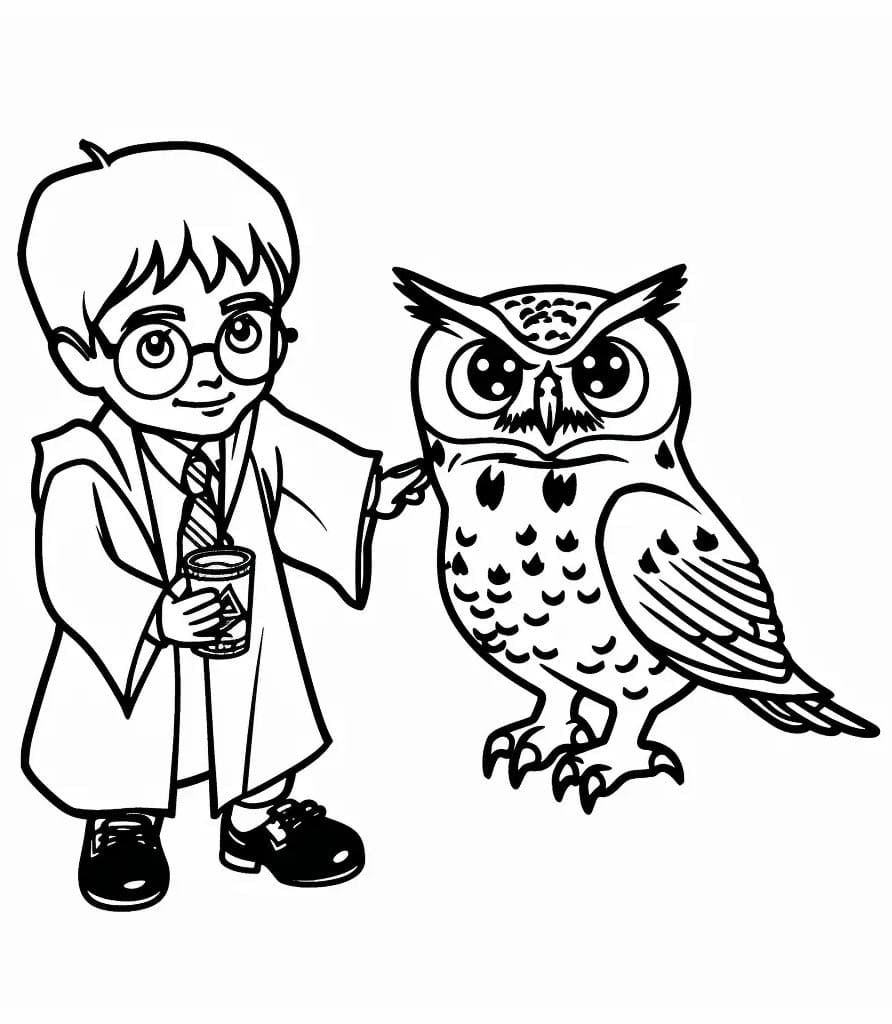 Harry Potter Görseli Yazdırılabilir Boyama Sayfası