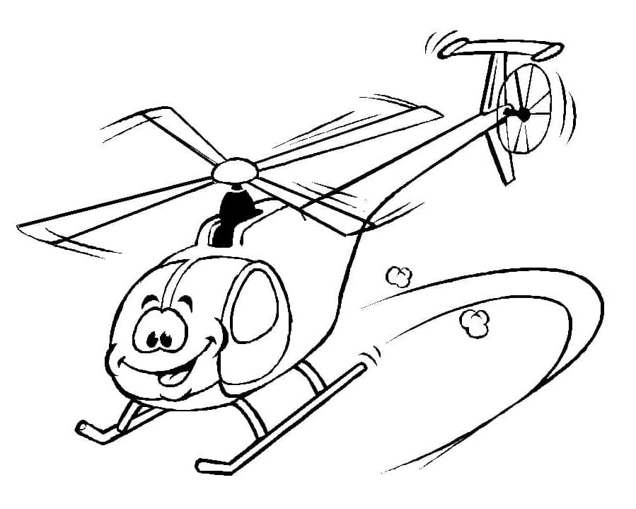 Helikopter Basılabilir Görsel Boyama Sayfası