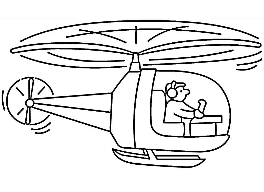 Helikopter Basılabilir Boyama Sayfası