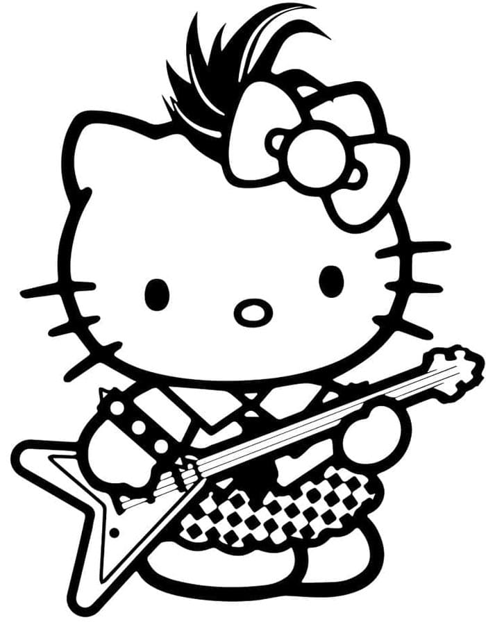 Hello Kitty Baskı Boyama Sayfası