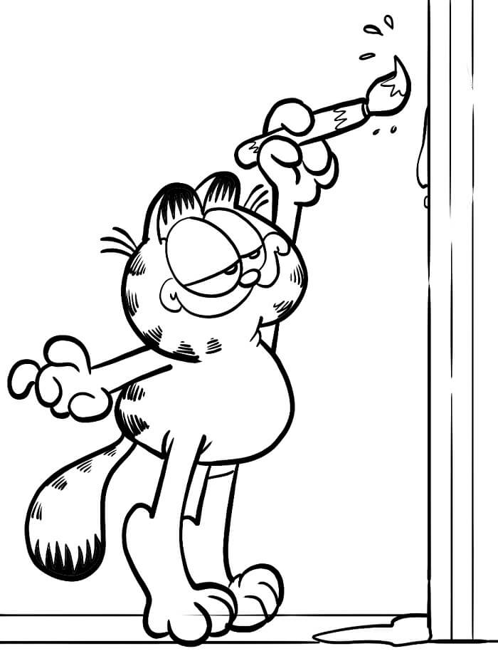 Hoş Garfield Boyama Sayfası