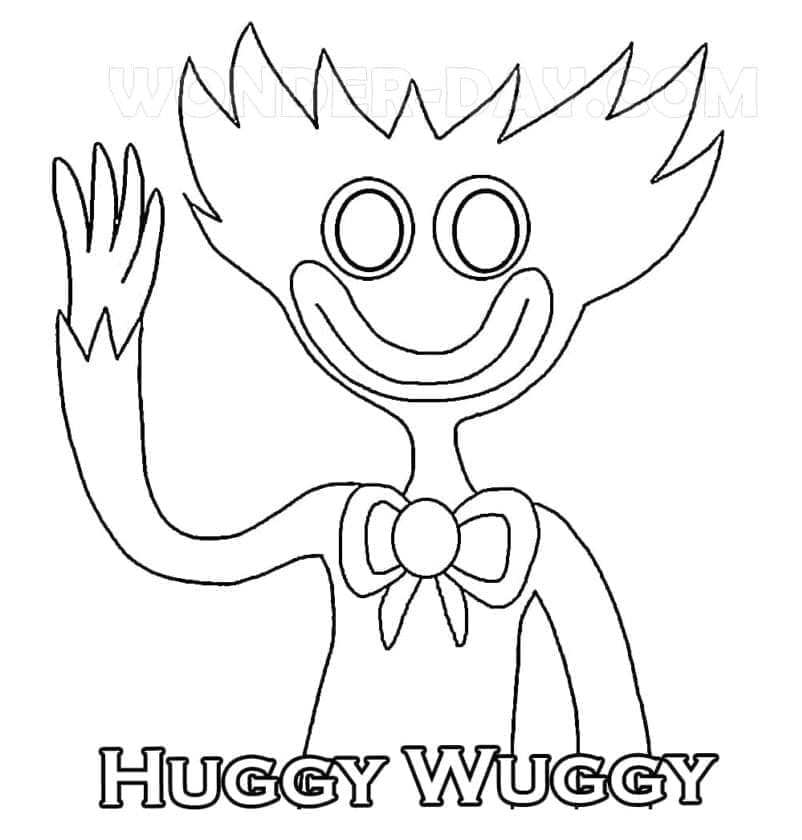 Huggy Wuggy ücretsiz yazdırılabilir Boyama Sayfası