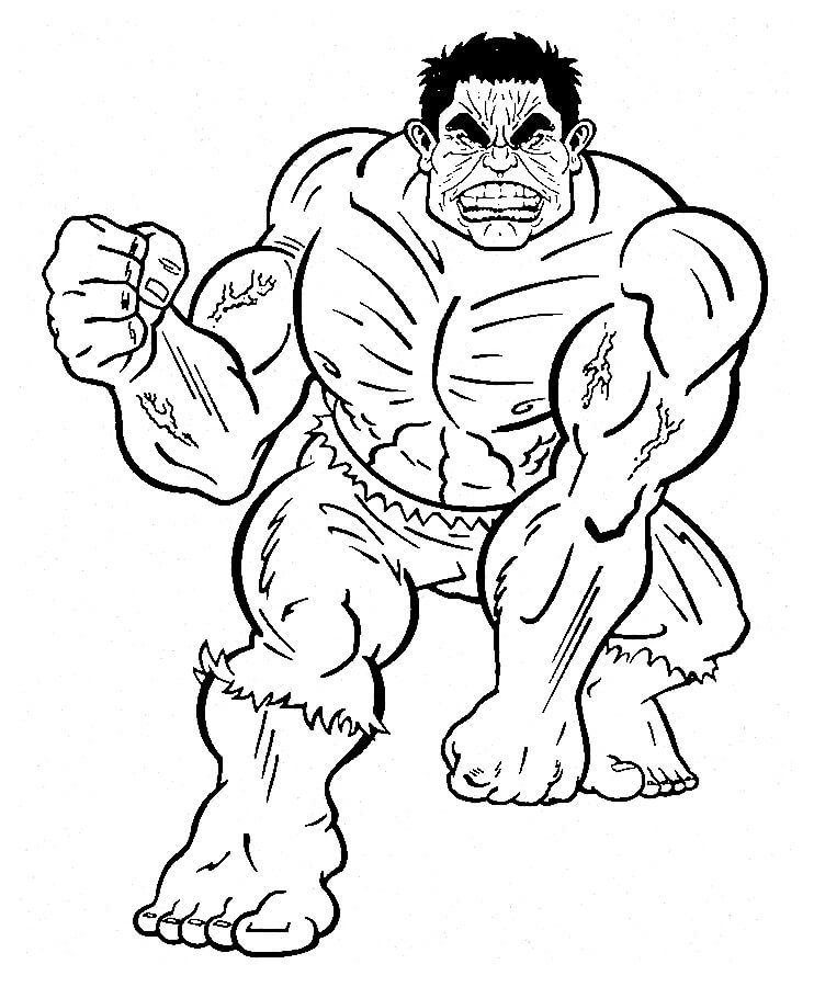 Hulk Baskı Görseli Boyama Sayfası