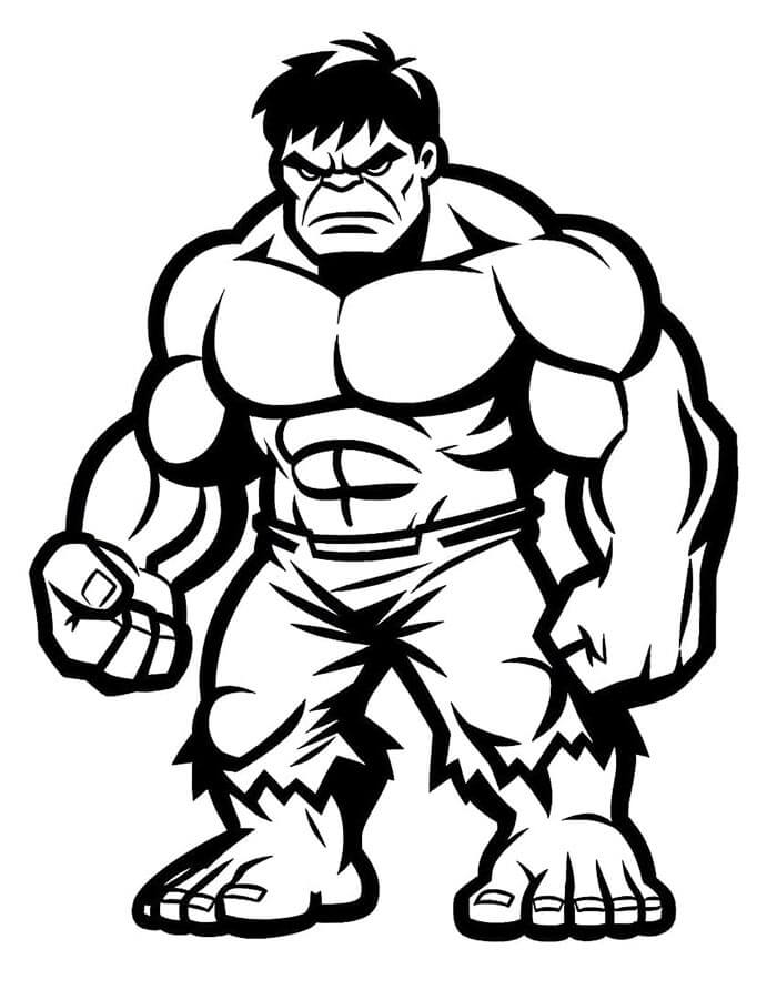 Hulk Çizimi Bedava Boyama Sayfası