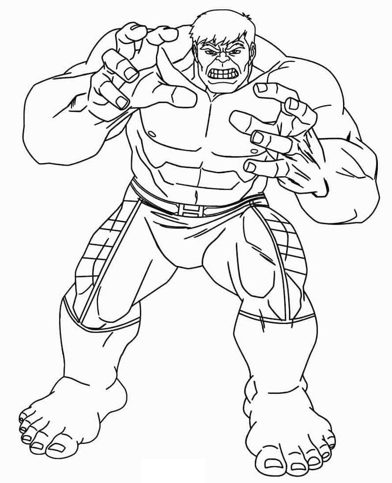 Hulk’un Marvel Versiyonu Boyama Sayfası