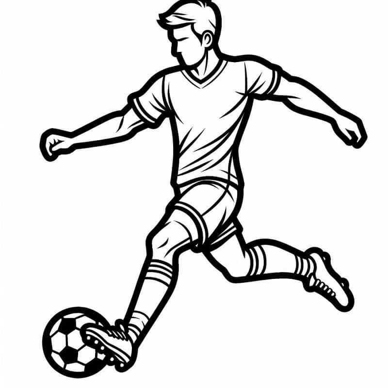 İnsan ve Futbol Boyama Sayfası