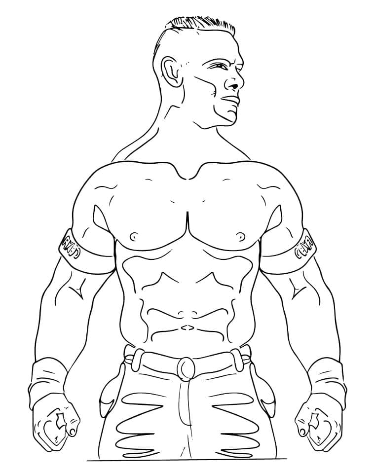 John Cena Baskı İçin Boyama Sayfası