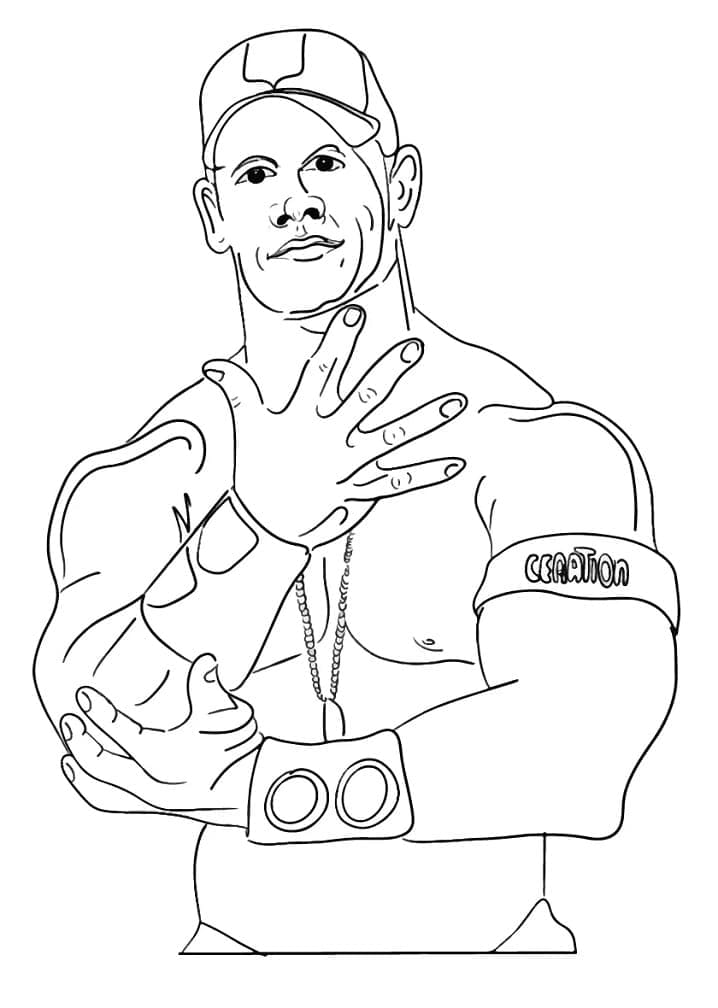 John Cena Ücretsiz Çocuklar İçin Boyama Sayfası