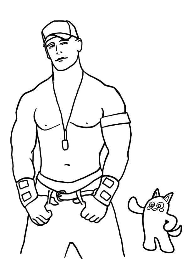 John Cena Ücretsiz Resim Boyama Sayfası