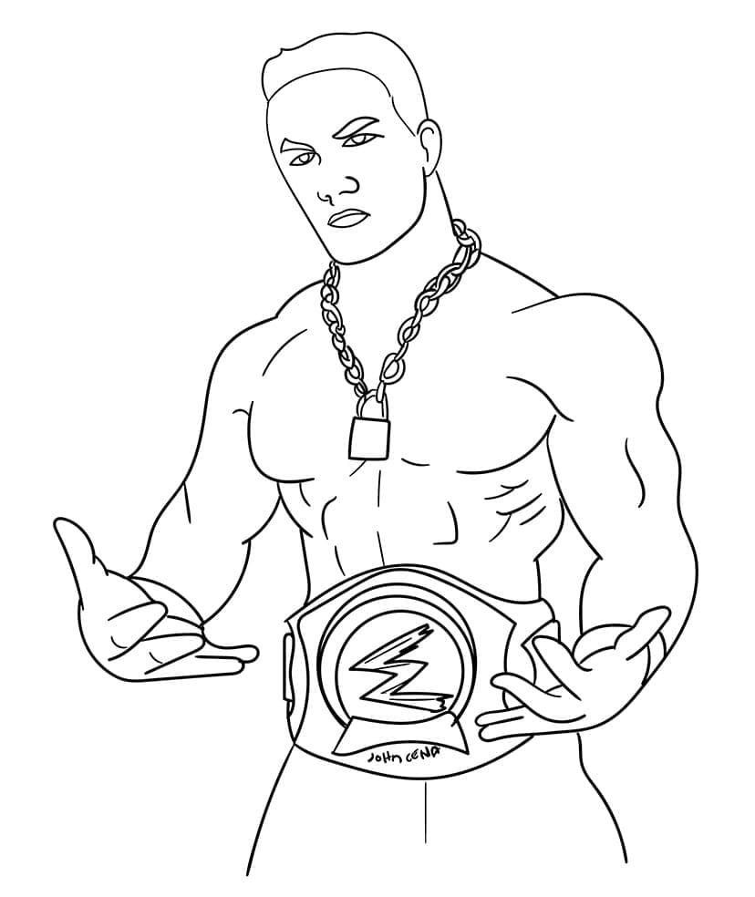 John Cena Yazdırılabilir Resim Boyama Sayfası