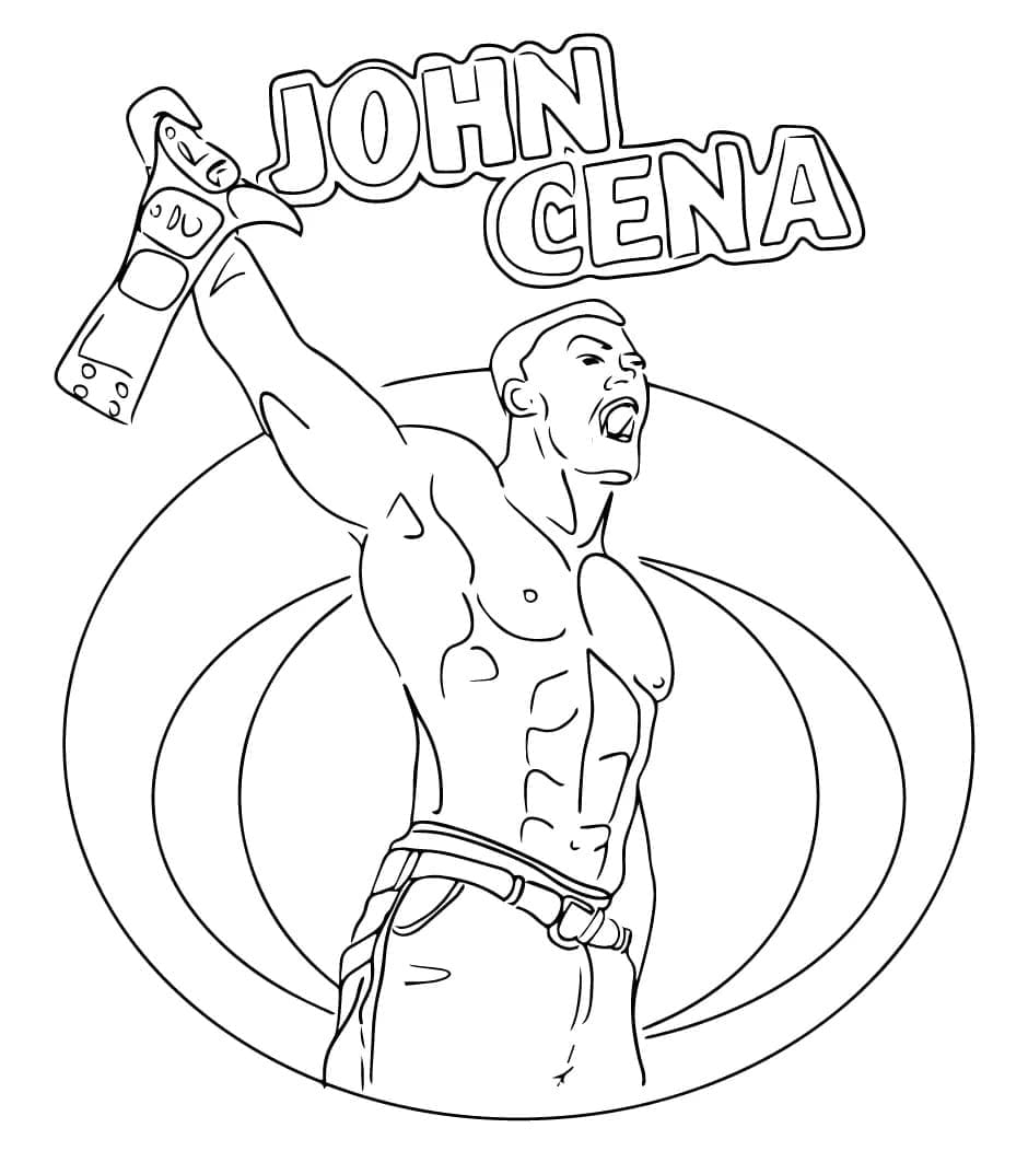 John Cena Yazdırılabilir Boyama Sayfası
