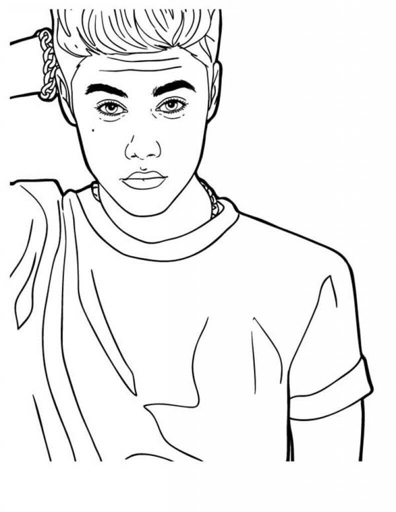 Justin Bieber Resim Boyama Sayfası