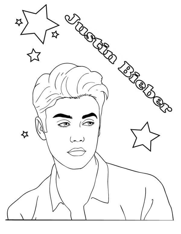 Justin Bieber Ücretsiz Çocuklar İçin Boyama Sayfası