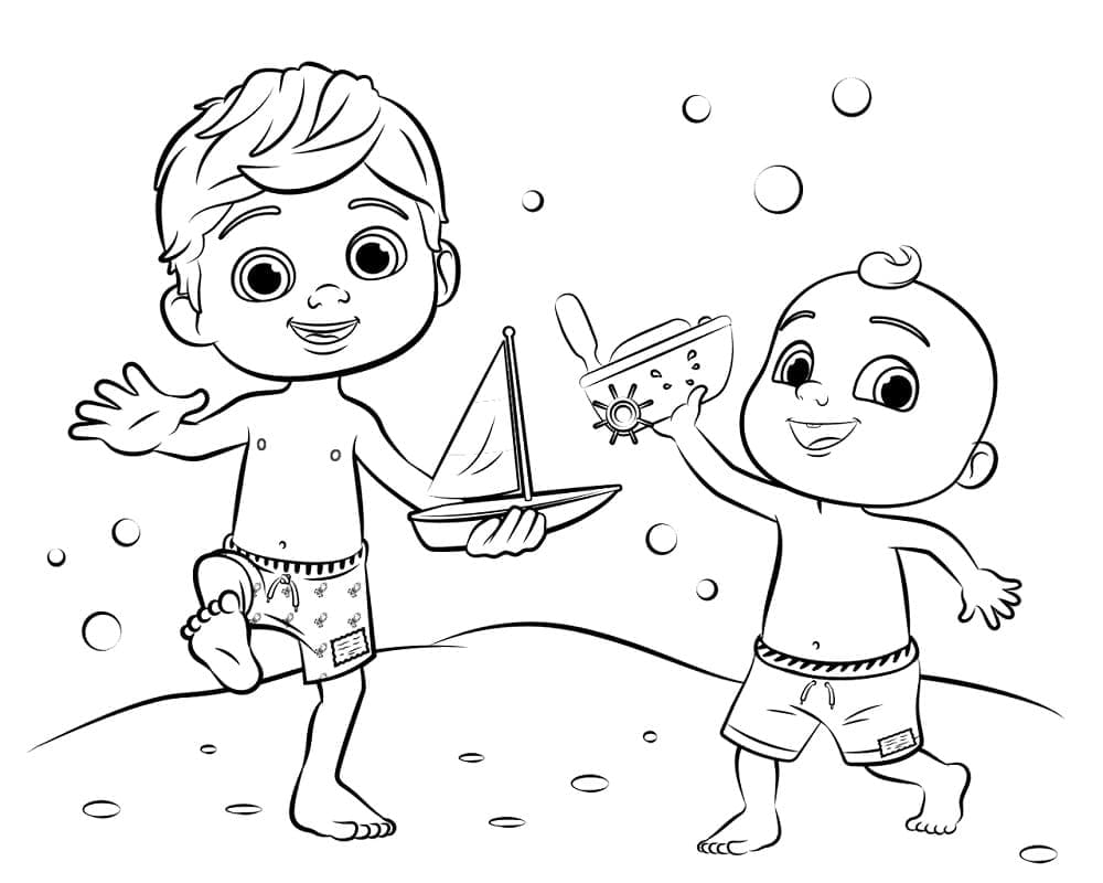 Karikatür Cocomelon Boyama Sayfası