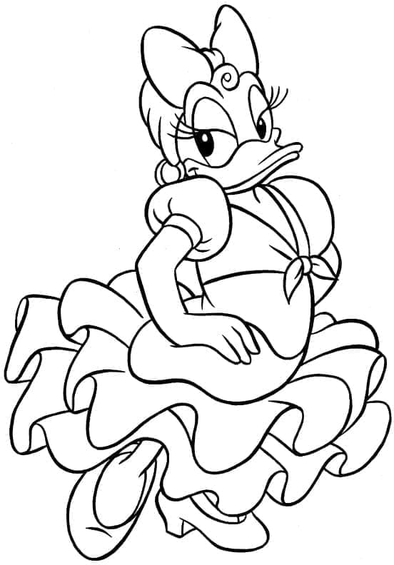 Karikatür Daisy Duck Boyama Sayfası