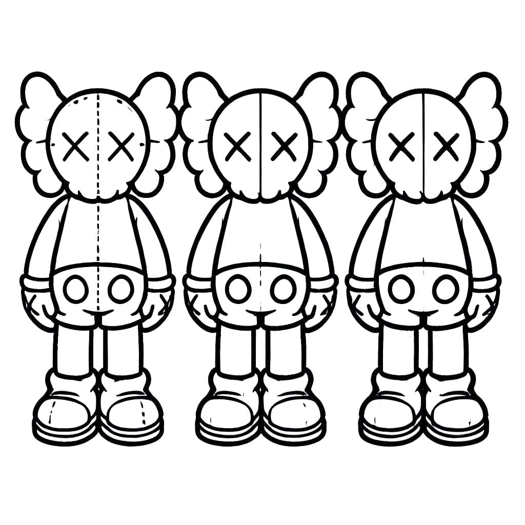 Kaws görsel Boyama Sayfası