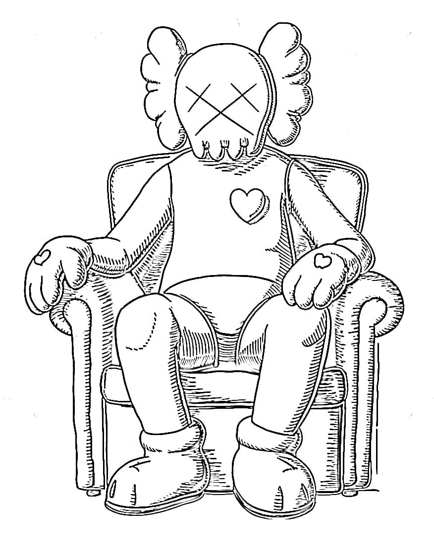 Kaws ücretsiz görsel Boyama Sayfası