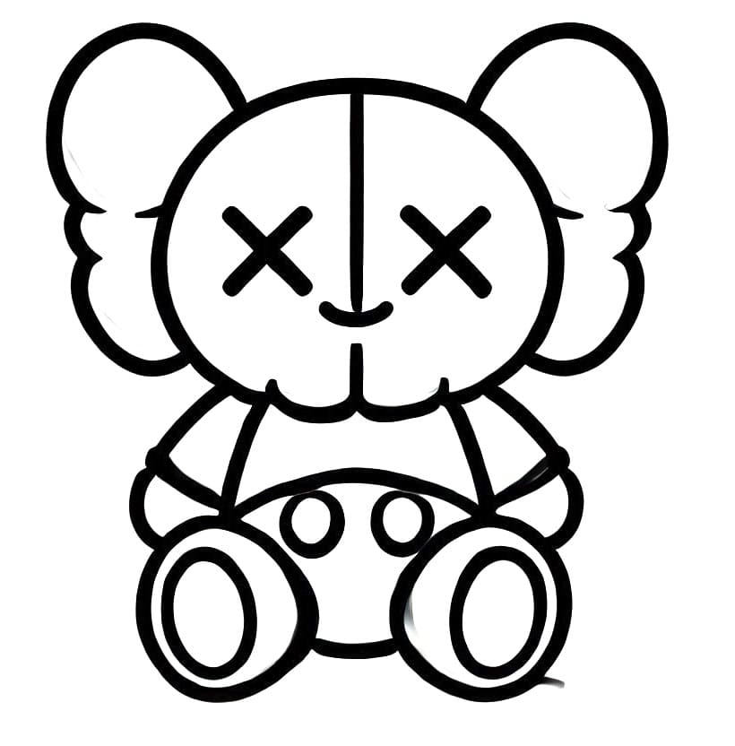 Kaws ücretsiz Boyama Sayfası
